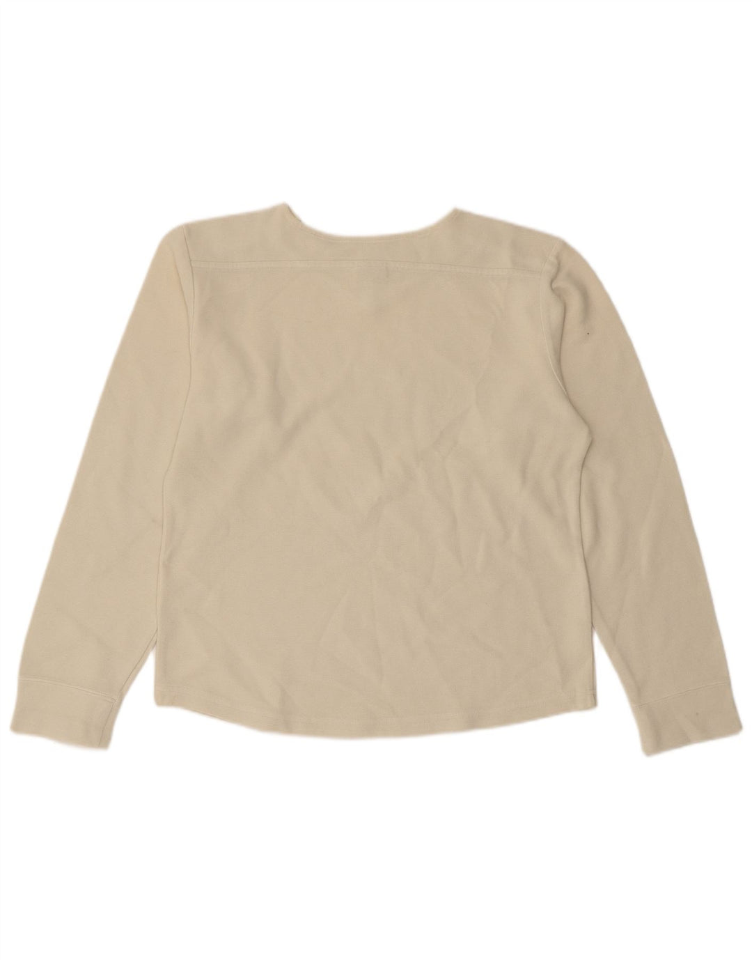 NIKE Haut court à manches longues pour femme UK 10/12 Coton blanc cassé moyen