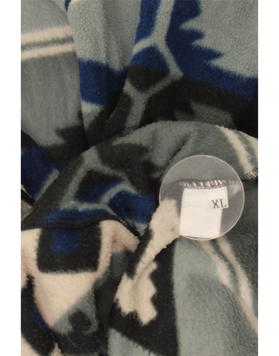 VINTAGE Veste polaire homme UK 42 XL Gris Fair Isle