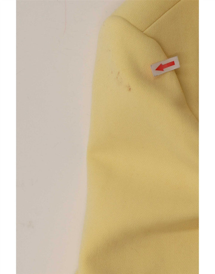 Zara Veste blazer longue à 1 bouton pour femme UK 6 XS Jaune Polyester