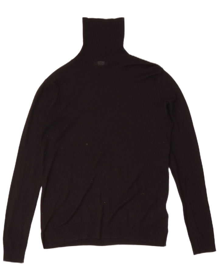 Basic Femme Col Roulé Pull Pull UK 10 Petit Acrylique Noir