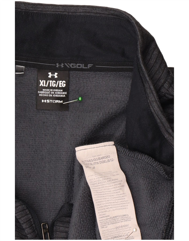 Under Armour Haut de Survêtement Storm-Fit Zip Neck Pull Homme Gris Rayé XL