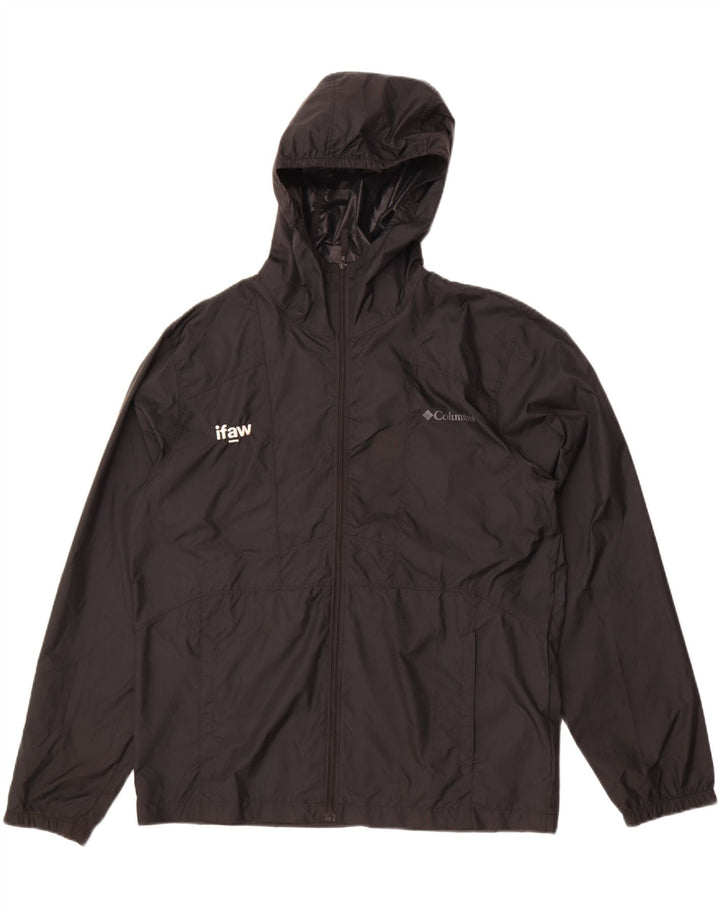 Columbia Veste de pluie à capuche pour homme UK 38 Medium Noir Polyester