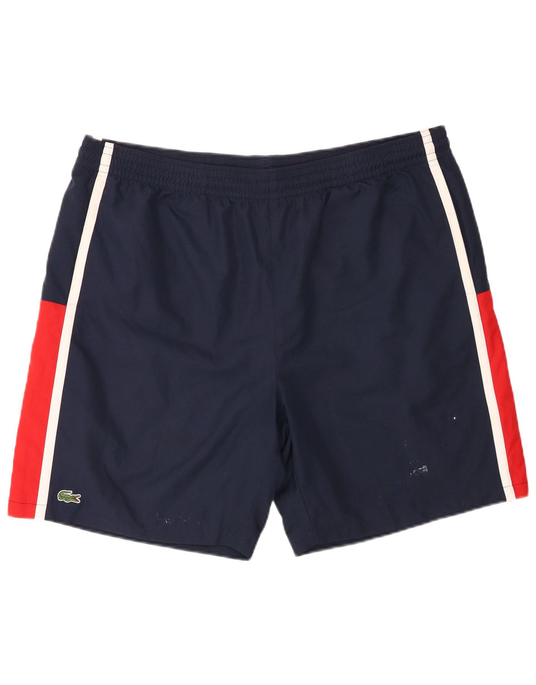 Lacoste Short de sport pour homme Taille 7 2XL Bleu marine Colorblock Polyester
