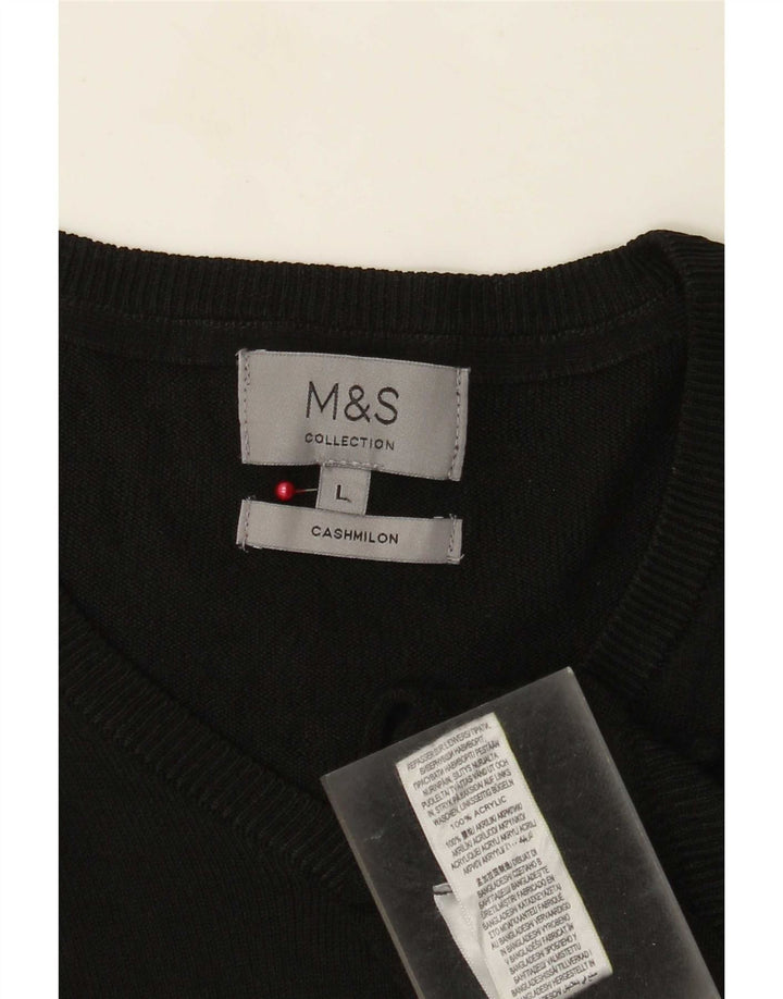 Marks & Spencer Pull col V pour homme en acrylique noir Taille L