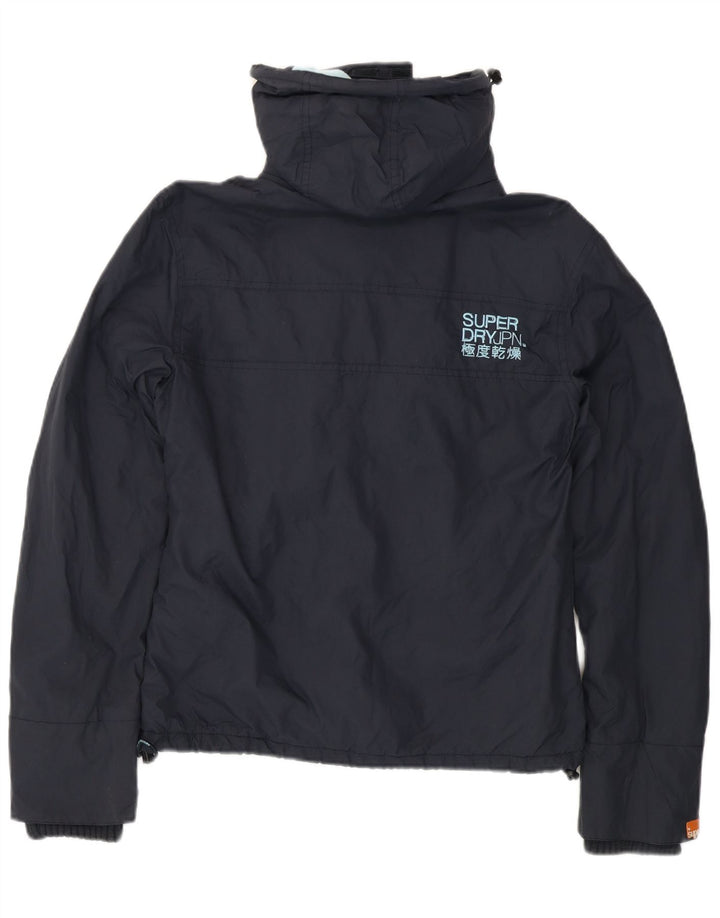 Superdry Veste coupe-vent à capuche pour femme UK 14 Medium Navy Blue Nylon