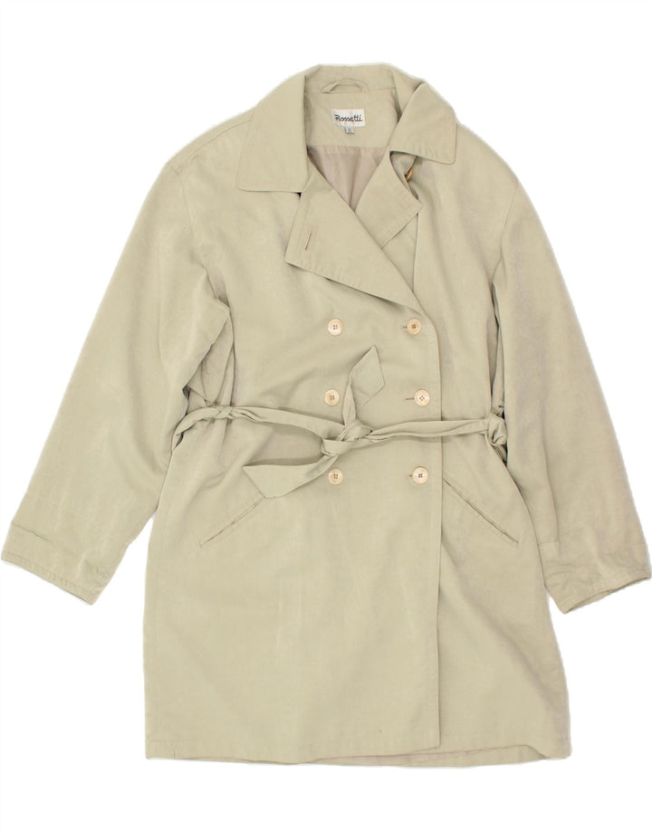 VINTAGE Womens Trench Coat UK 16 Large Beige Polyester Vintage Vintage and Second-Hand Vintage from Messina Hembry 
