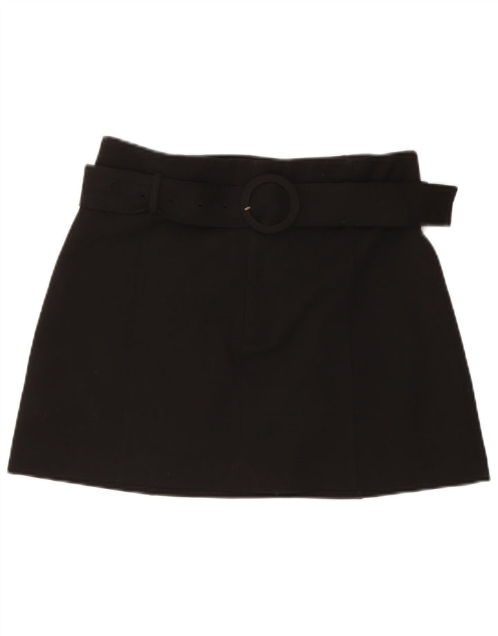 ZARA Femme Mini Jupe Taille Haute Large W30 Noir