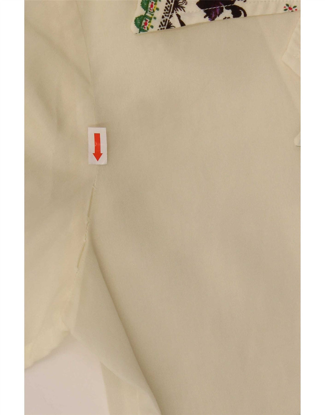 vintage Femmes Voir à travers la chemise Blouse IT 44 Moyen Off White Floral