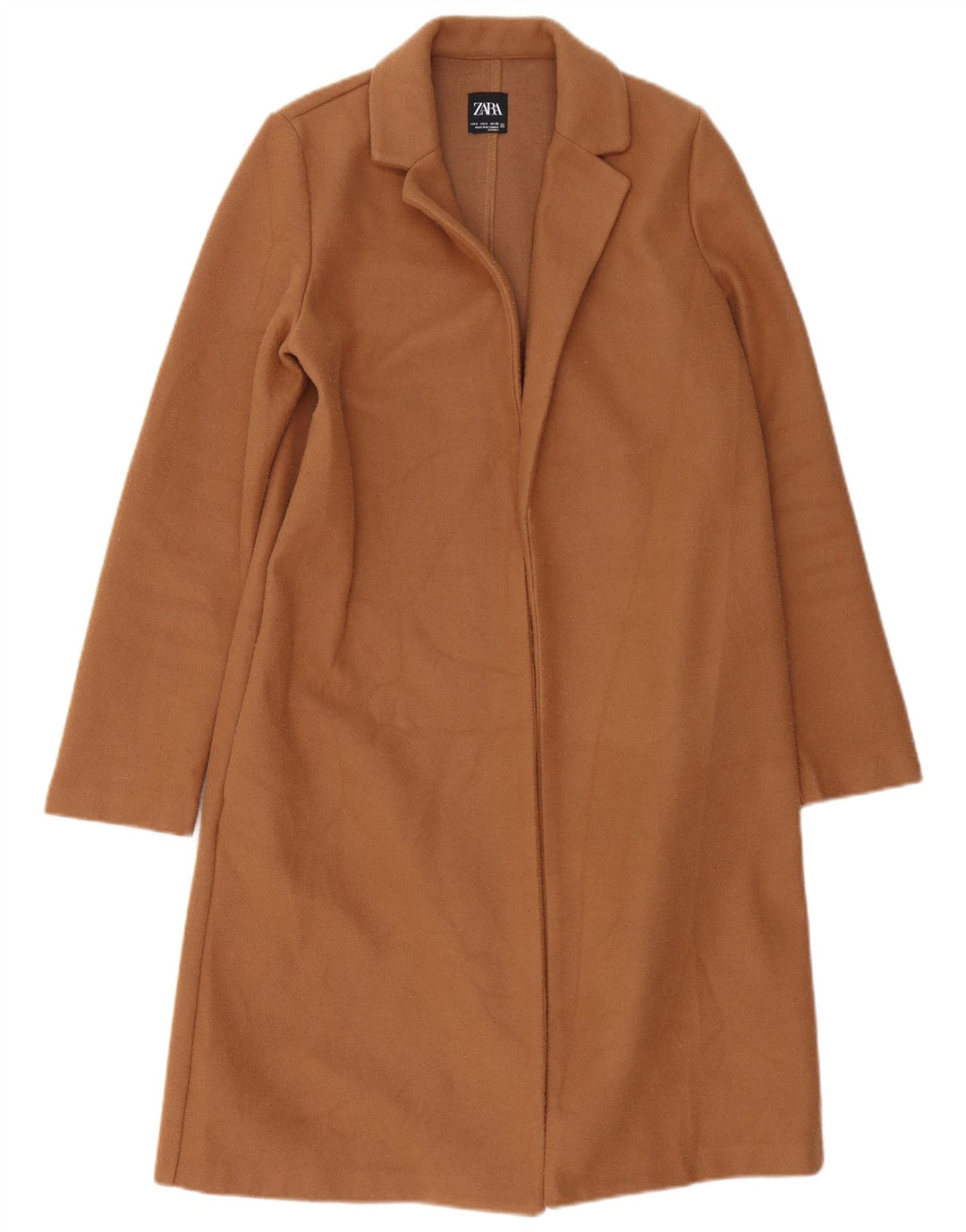 Zara Femme Manteau Oversize Ouvert UK 10 Petit Marron Polyester