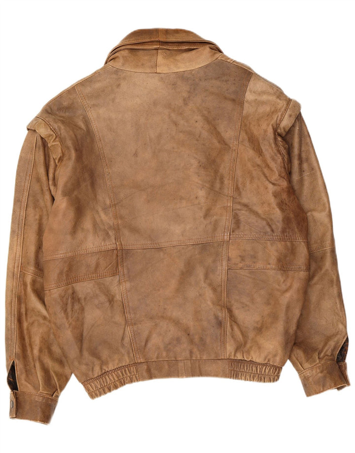 veste en cuir homme vintage UK 40 Grand Beige