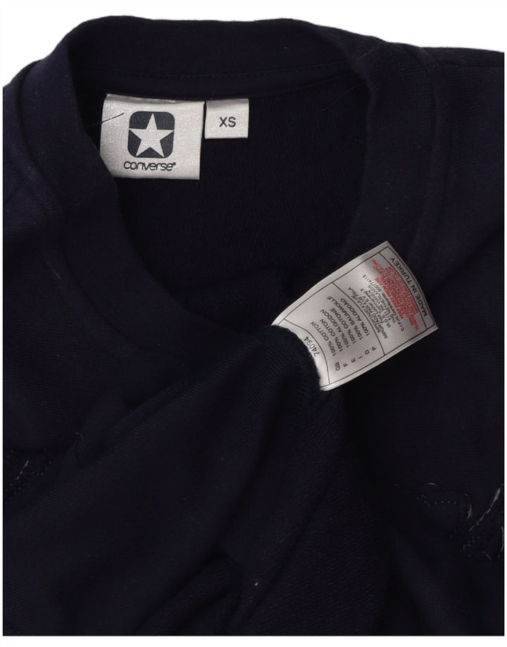 CONVERSE Sweat-shirt graphique surdimensionné pour femme UK 6 XS Bleu marine