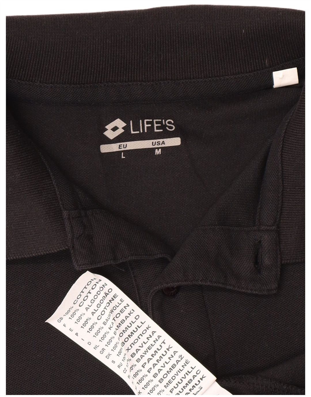 Lotto Polo Homme Grand Noir Coton