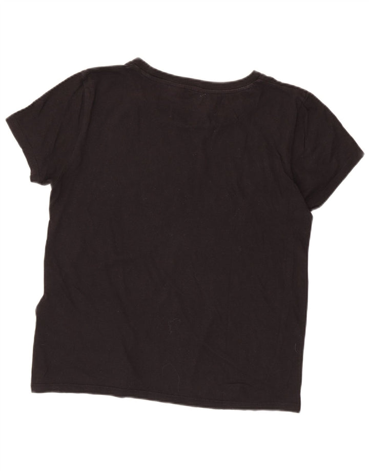 Levi's T-Shirt Graphique Femme UK 14 Noir Moyen Coton