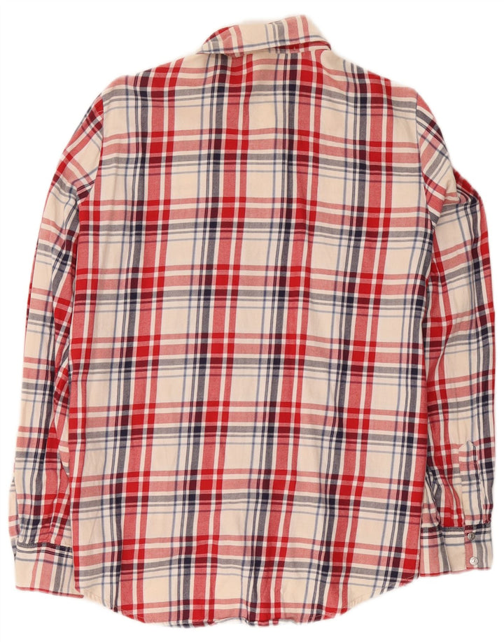 Zara Chemise en flanelle pour femme UK 14 Coton à carreaux rouge moyen