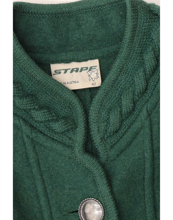 Stapf Manteau graphique pour femme EU 42 Grande laine vierge florale verte