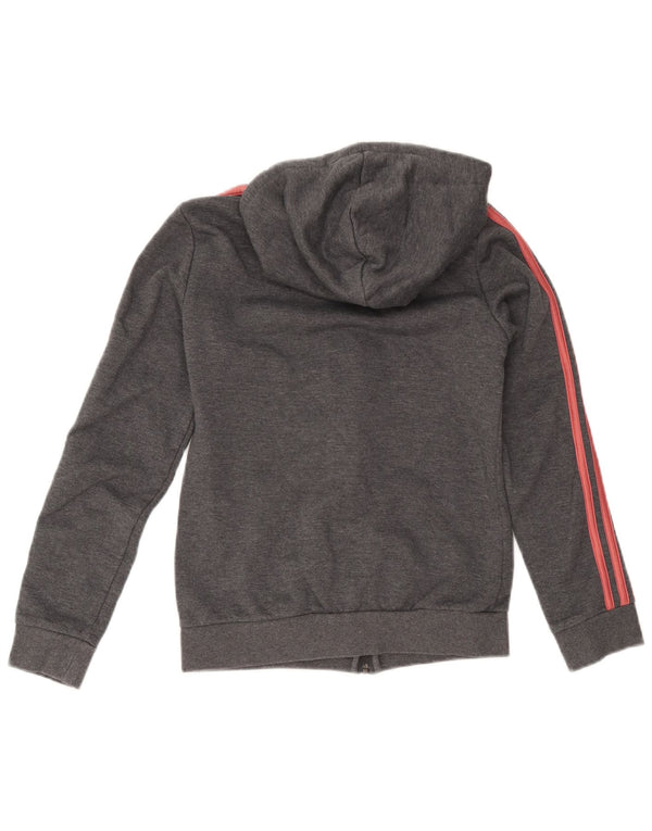 Adidas Pull à capuche zippé pour femme UK 4/6 XS Gris Coton