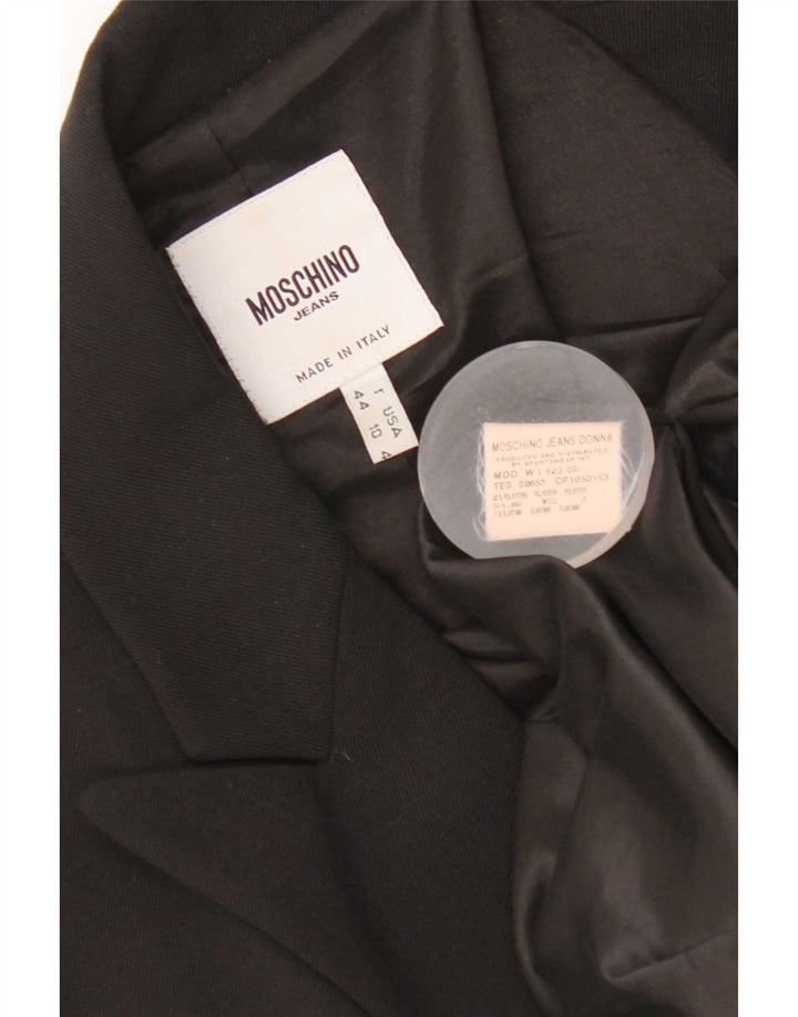 Moschino Veste blazer à 1 bouton pour femme UK 14 Noir moyen Polyester