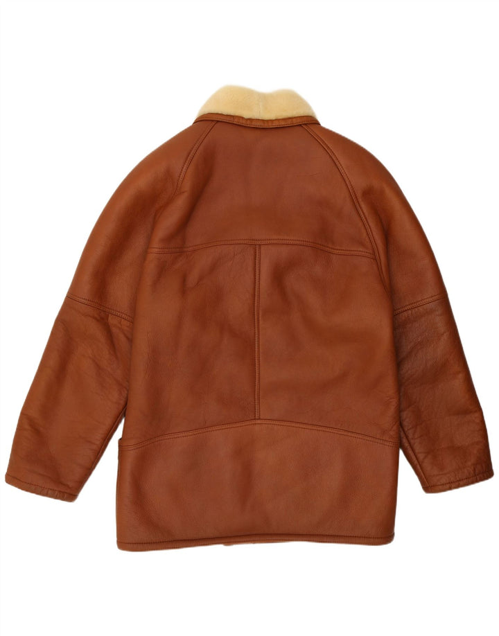 veste en peau de mouton homme vintage IT 52 XL peau de mouton marron