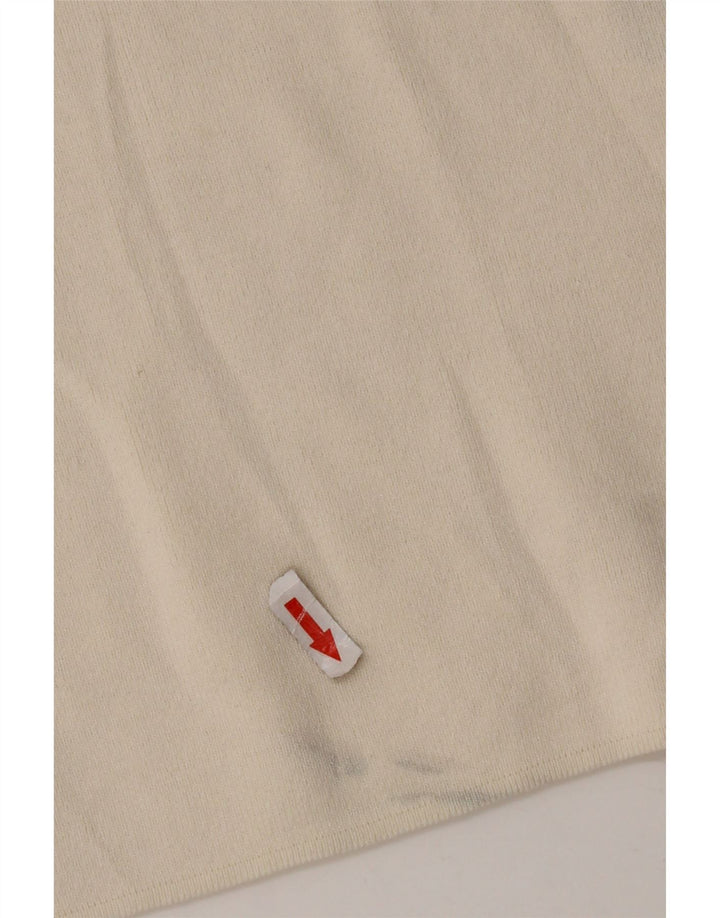Zara T-shirt surdimensionné pour femme UK 14 Medium Off White Viscose