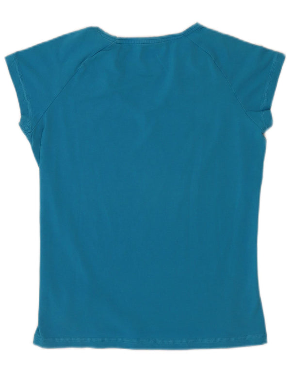 Reebok Womens Crop T-Shirt Top UK 14 Large Blue Cotton Sports