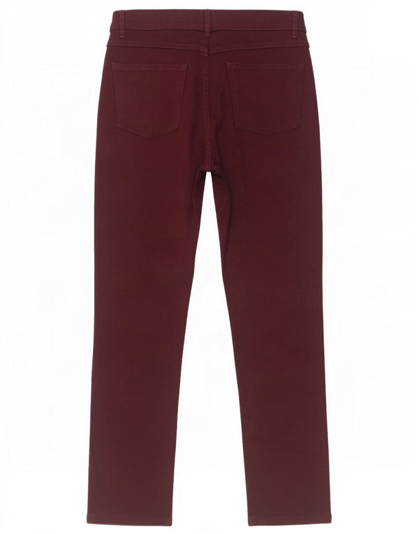 Marks & Spencer Womens Straight Jeans UK 12 Medium W30 L29 Burgundy Cotton