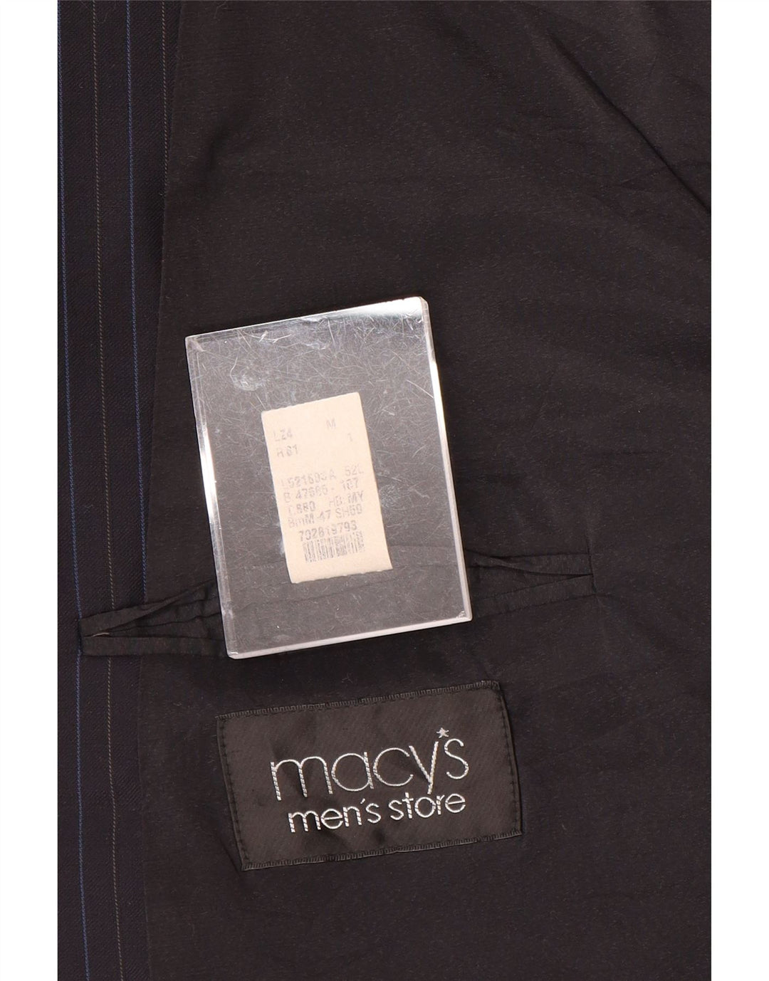 RALPH LAUREN Veste blazer à 2 boutons pour homme IT 52 XL en laine à fines rayures bleu marine