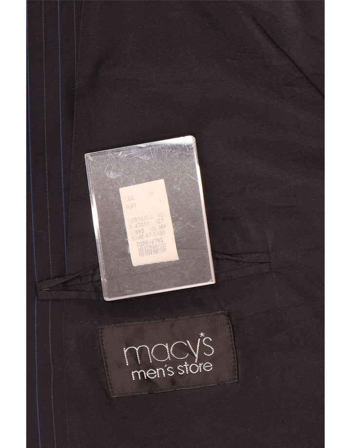 RALPH LAUREN Veste blazer à 2 boutons pour homme IT 52 XL en laine à fines rayures bleu marine