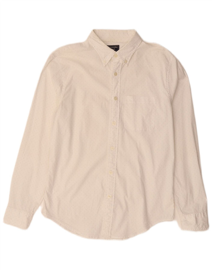 Abercrombie & Fitch Chemise Homme Medium Blanc Tacheté