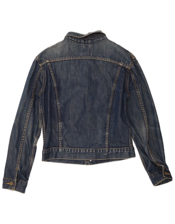 Lee Veste en jean pour femme UK 14 Large Bleu Coton