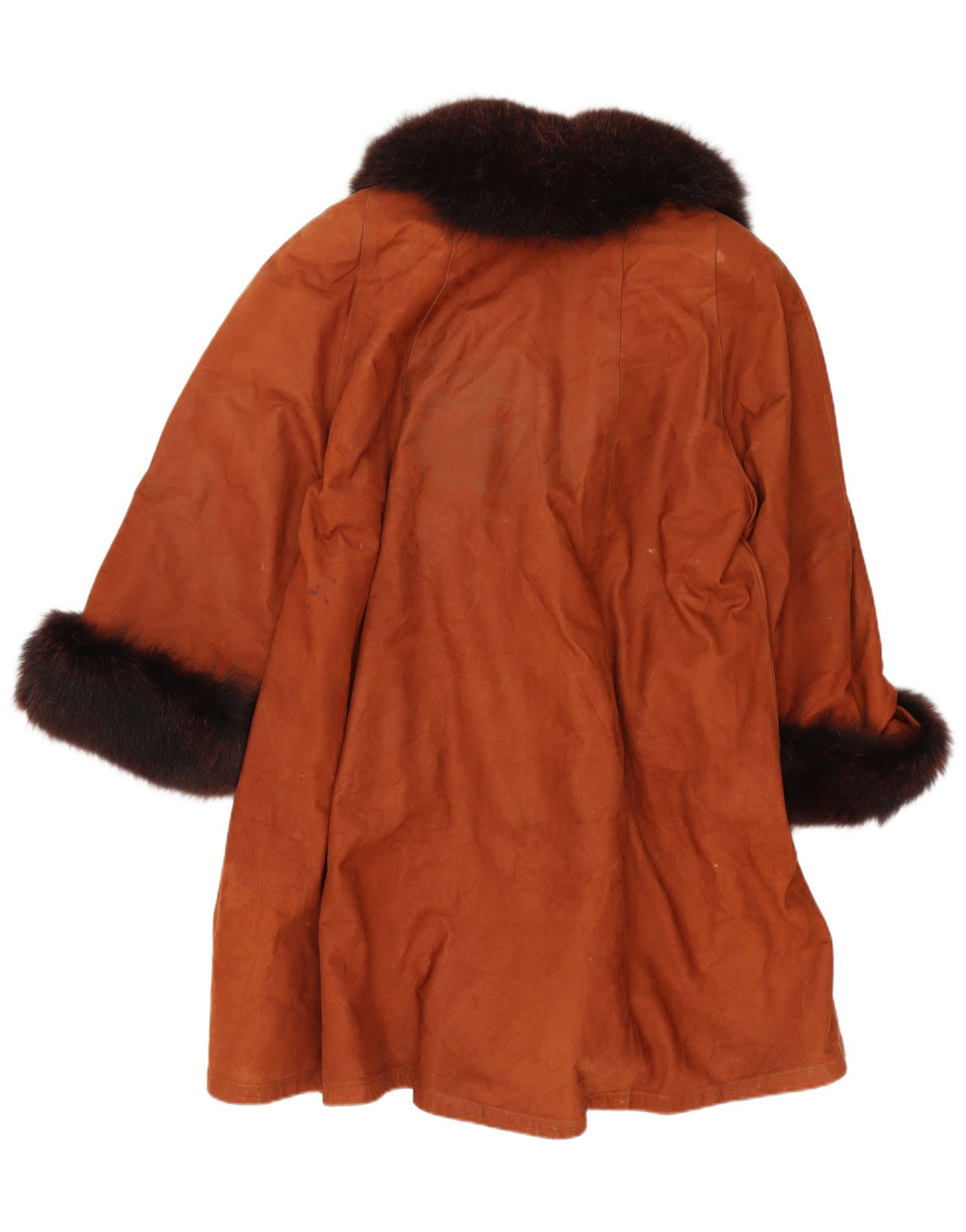 manteau en cuir femme vintage UK 20 2XL Marron