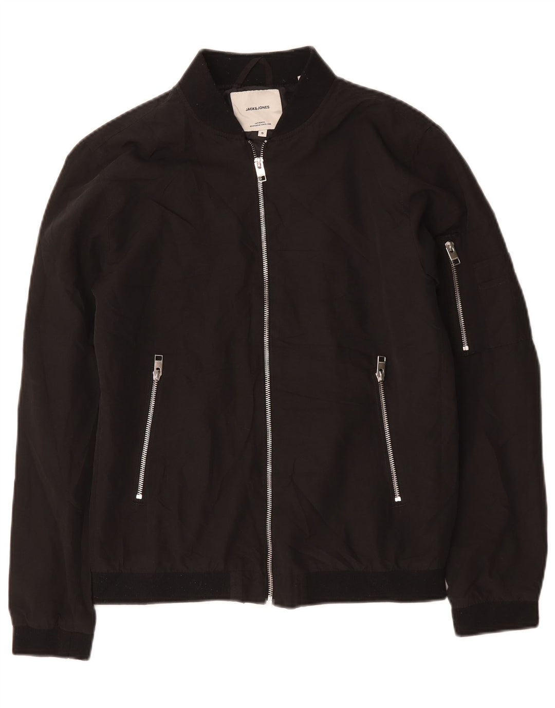 Jack & Jones Veste Bomber Homme UK 36 Petit Noir Polyester