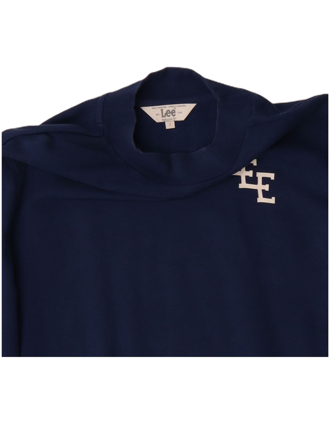 Lee Womens Regular Fit Sweatshirt Jumper UK 10 Petit Bleu Marine Coton