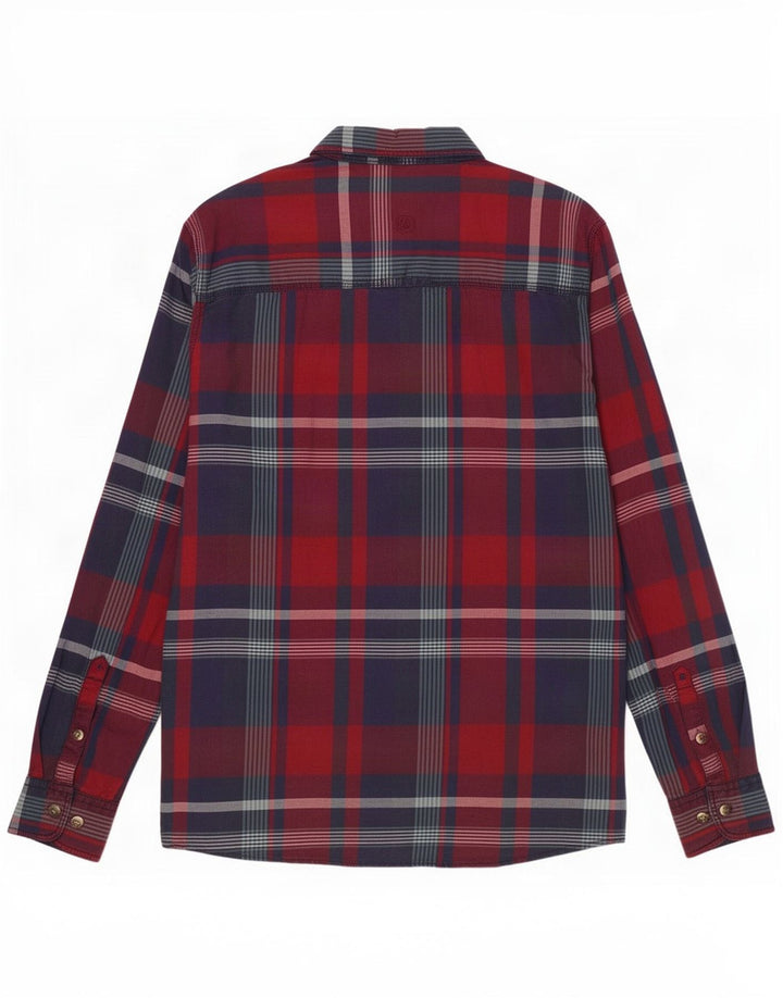 Fat Face Chemise Classique en Flanelle Homme Rouge Moyen à Carreaux en Coton