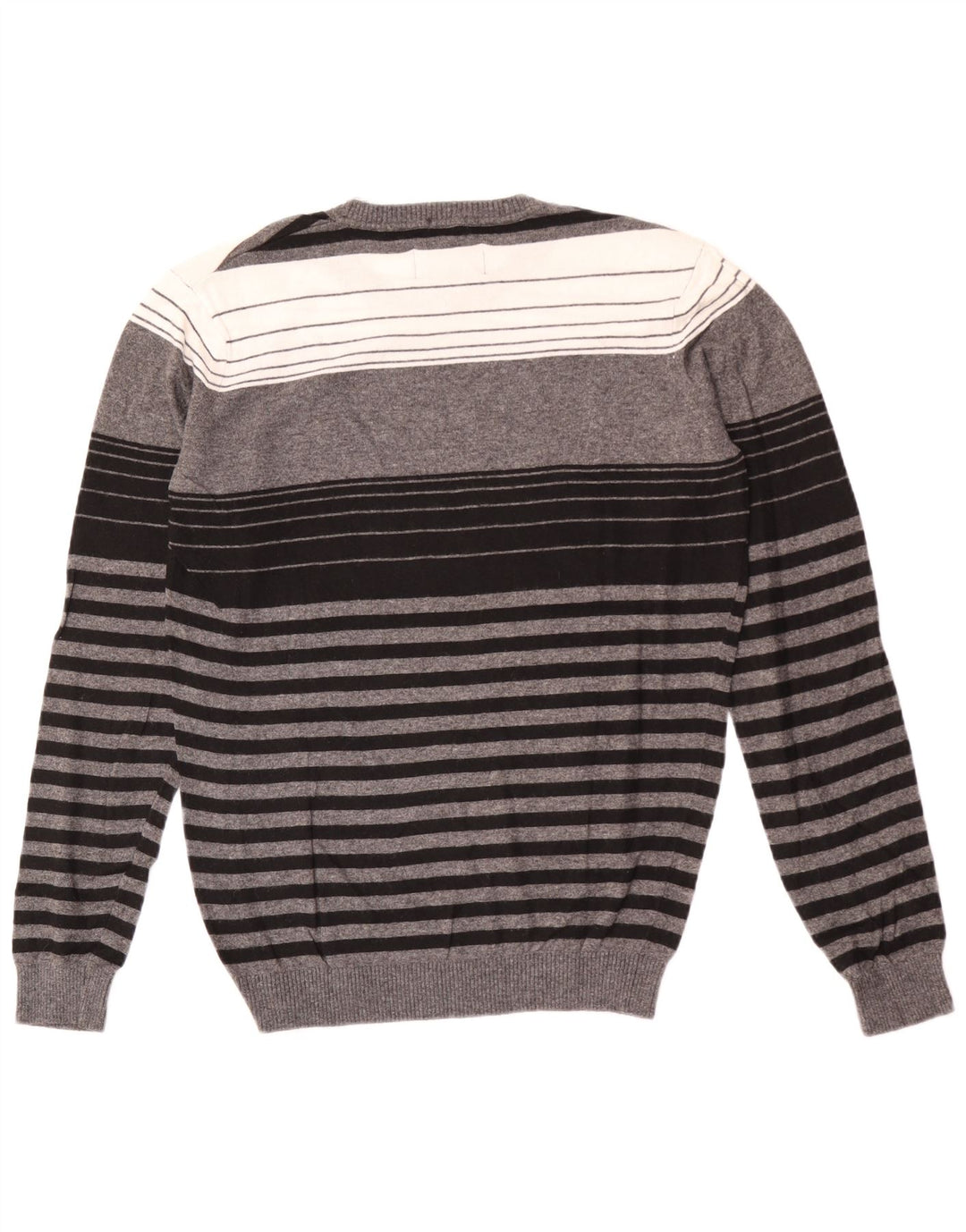 Sixty Pull Col Rond Homme Gris Moyen Rayé Viscose