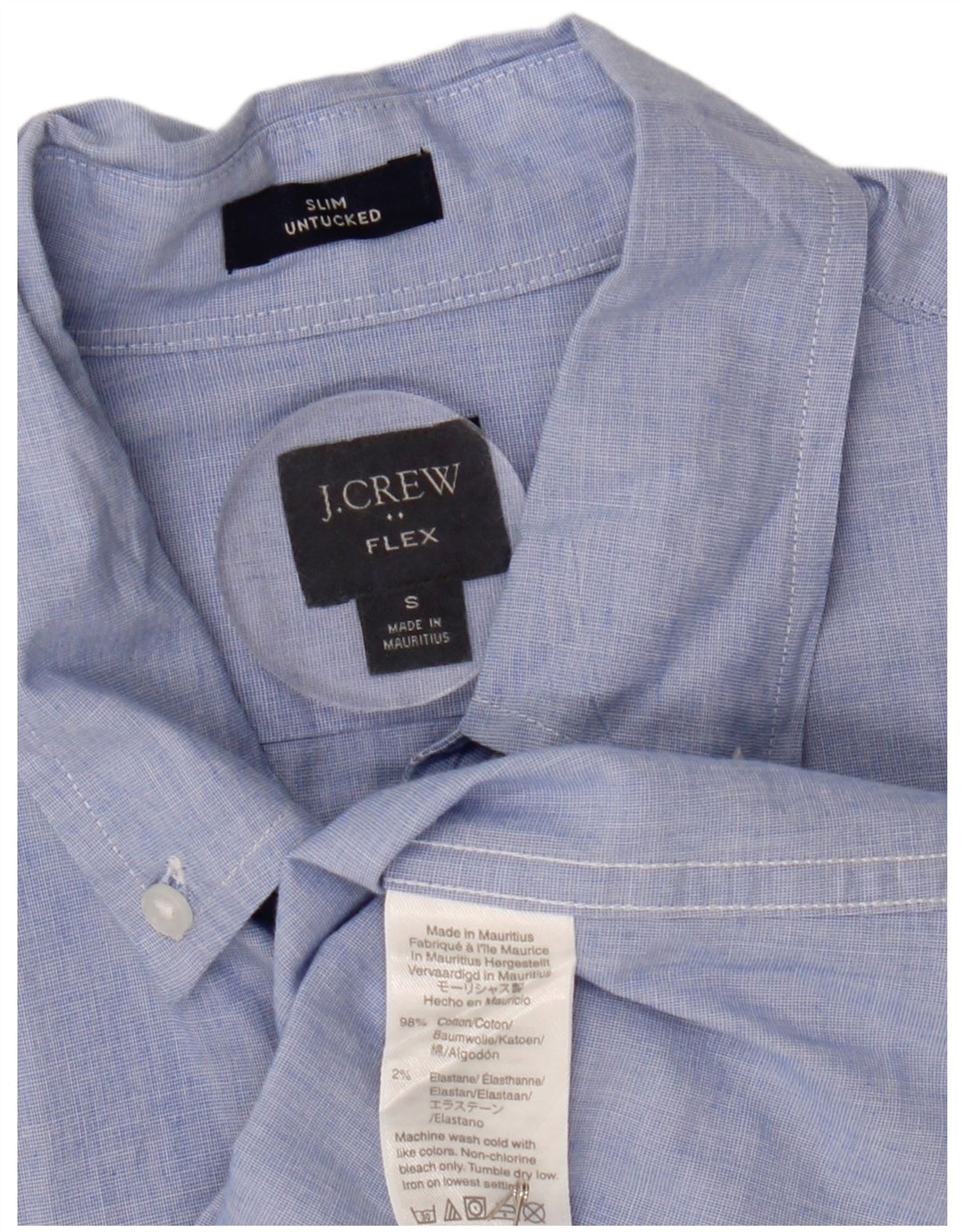 J. CREW Chemise Flex Slim Homme Petit Bleu Coton