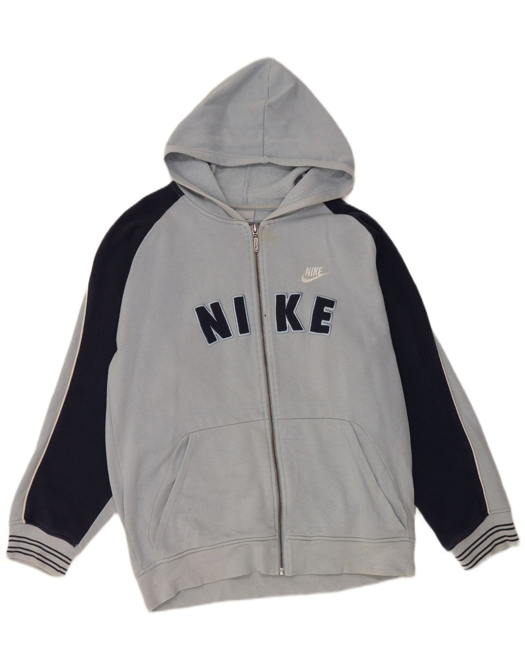 Nike Pull à capuche zippé graphique pour garçon 13-14 ans XL Bleu Colorblock Coton