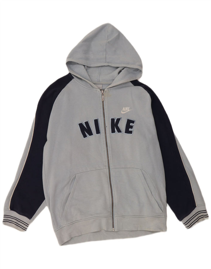 Nike Pull à capuche zippé graphique pour garçon 13-14 ans XL Bleu Colorblock Coton