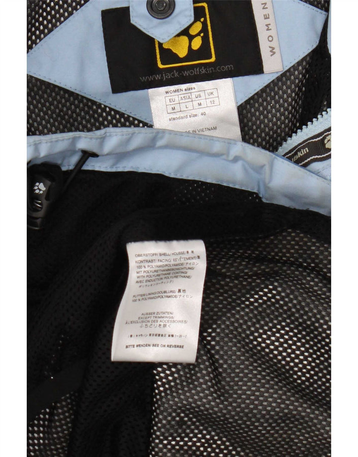 Jack Wolfskin Veste de pluie à capuche pour femme UK 12 Bleu moyen Polyamide