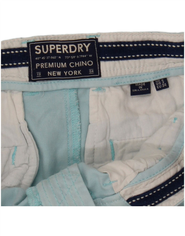 SUPERDRY Short Chino Femme UK 6 XS W25 Bleu