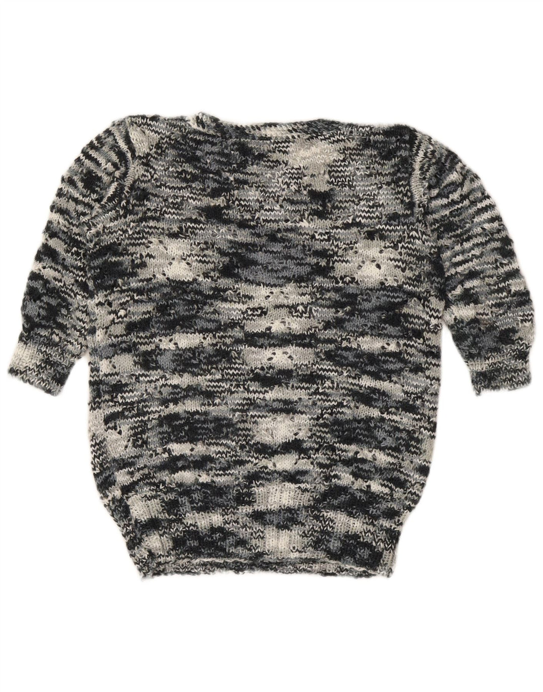 vintage Femmes Bateau Cou Jumper Pull UK 12 Gris Moyen