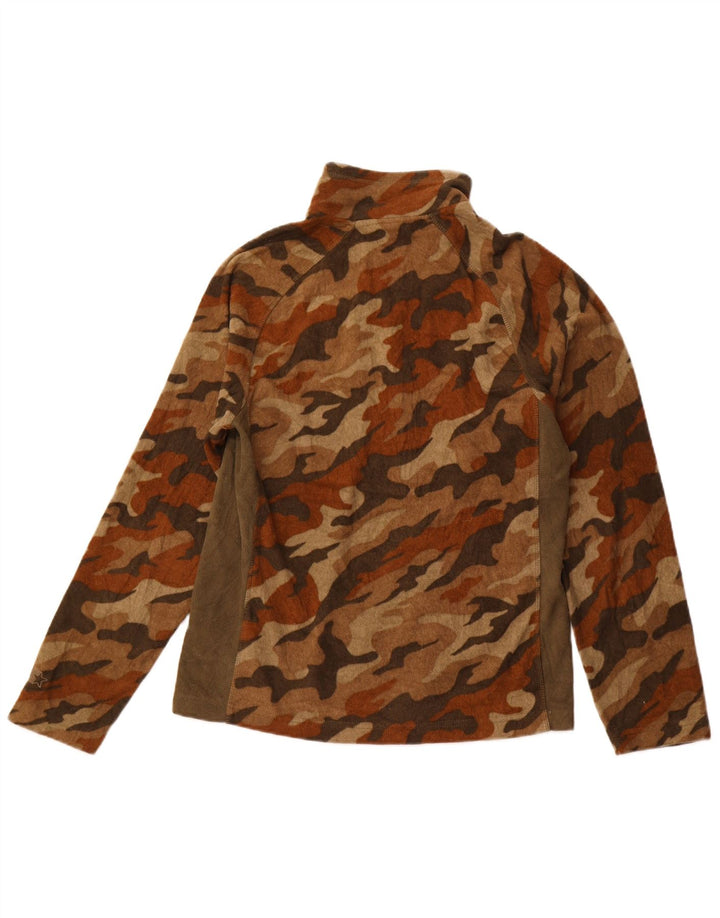 STARTER Pull Polaire à Col Zippé pour Homme Petit Marron Camouflage Sports
