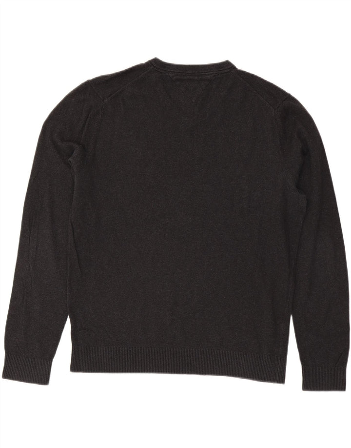 TOMMY HILFIGER Pull col V Homme XL Gris Coton