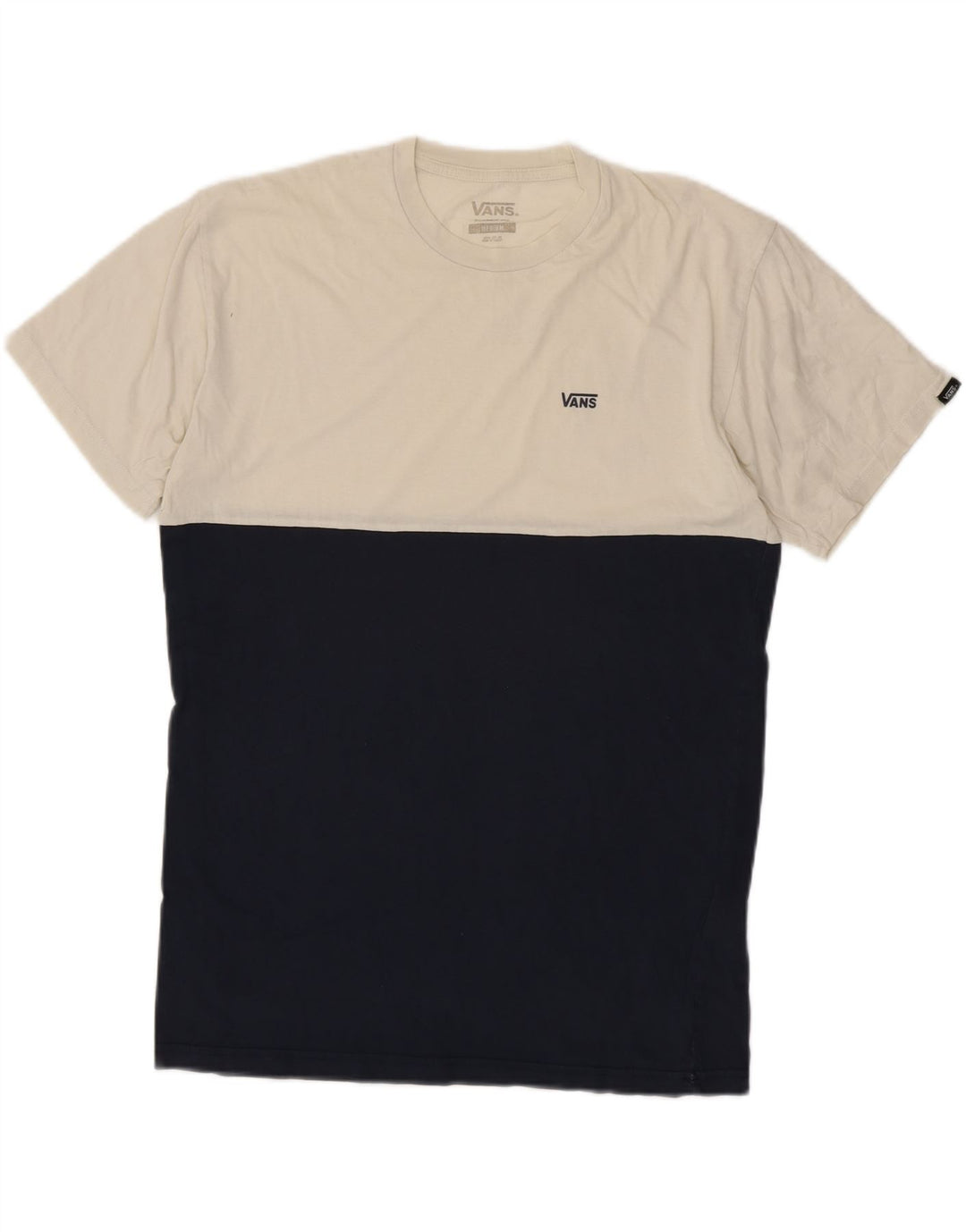 VANS T-shirt coupe classique pour hommes, blanc moyen, colour block