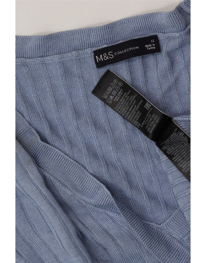 Marks & Spencer Chemisier court pour femme UK 12 Bleu moyen Viscose