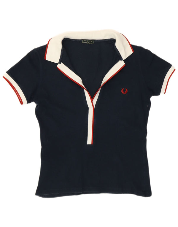 FRED PERRY Polo Femme UK 12 Bleu Marine Moyen