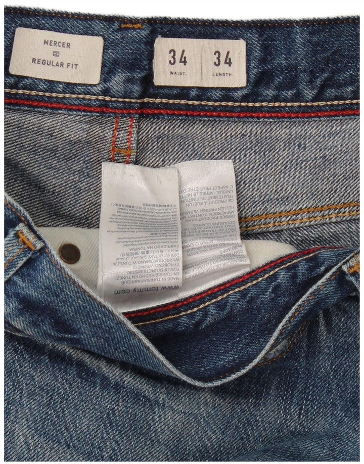 TOMMY HILFIGER Jean Droit Mercer Regular Fit Homme W34 L34 Bleu Coton