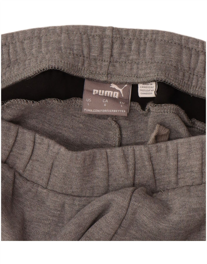 PUMA Pantalon de Survêtement Homme Large Gris Colorblock Coton