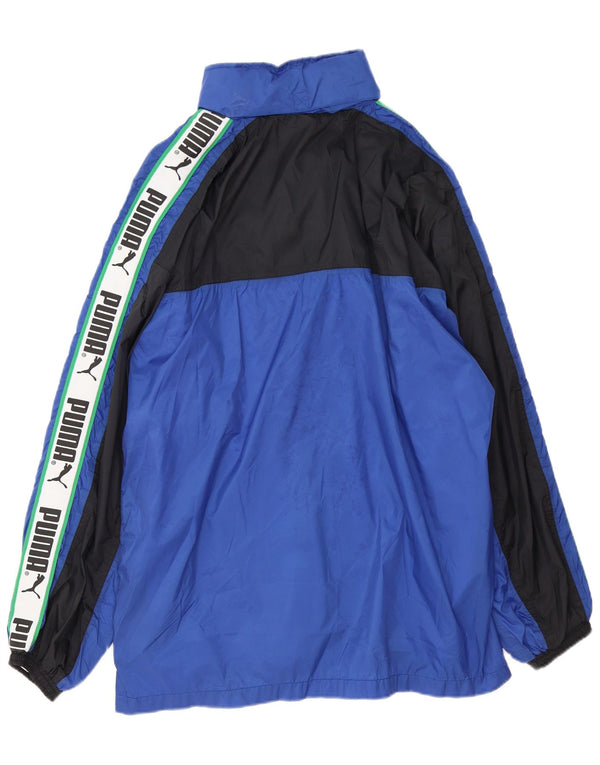 Puma Veste de pluie graphique coupe ample pour homme UK 42 XL Bleu Colorblock Polyamide
