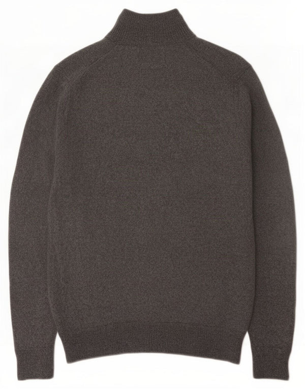 Superdry Pull à col zippé pour femme UK 12 Laine gris moyen