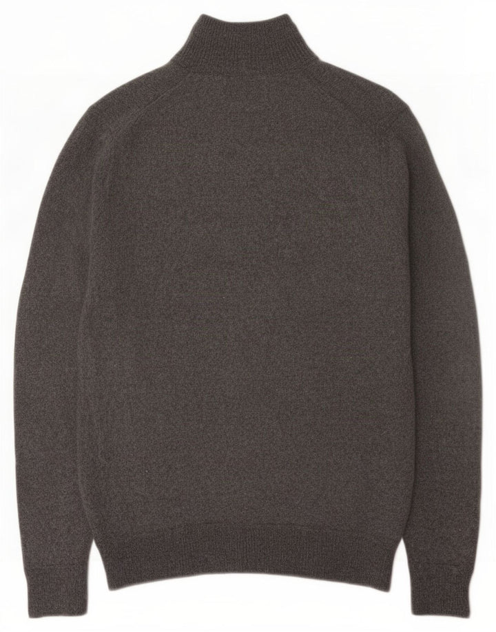 Superdry Pull à col zippé pour femme UK 12 Laine gris moyen